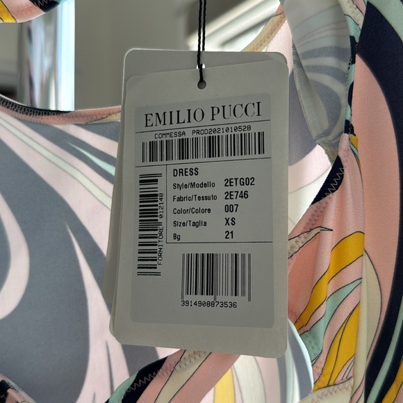 Emilio Pucci XS Dress Cover Up Color Navy & Rosa Lycra Onde Mini Dress - Picture 8 of 8